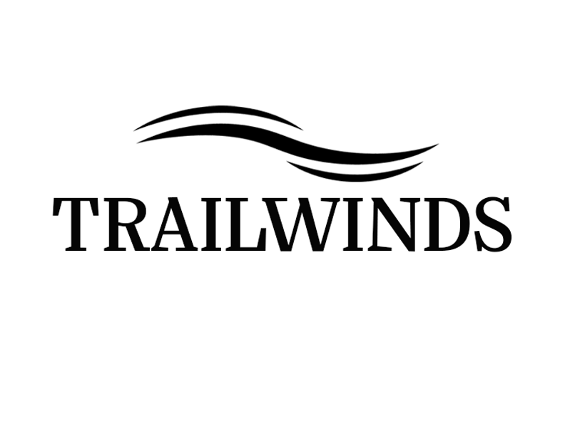 A logo with the word "TRAILWINDS" and a black swoosh above the letter "T".